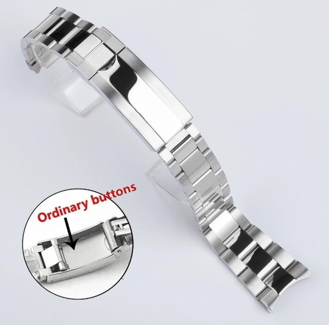 Uhrenarmband Edelstahl, Silber, Herren, Gleitschließe, 20mm, 21mm - Bild 1