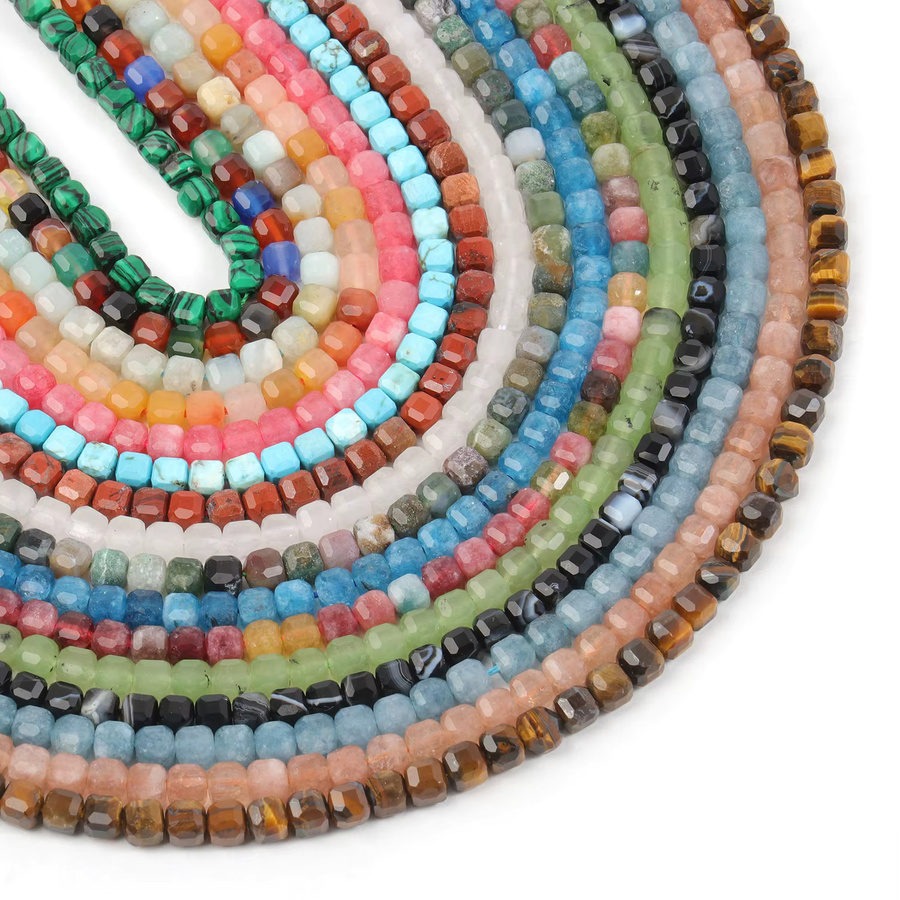 AOHAYOOMQ Perlen Naturstein Onyx Türkis Aquamarin, 5 mm, Bunt, Unisex - Bild 2