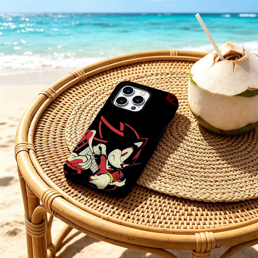 CaseChic MagSafe Schutzhülle Shadow the Hedgehog Rocker Matte Bumper für iPhone 17 16 15 14 13 Pro Max Plus Schwarz - Bild 4
