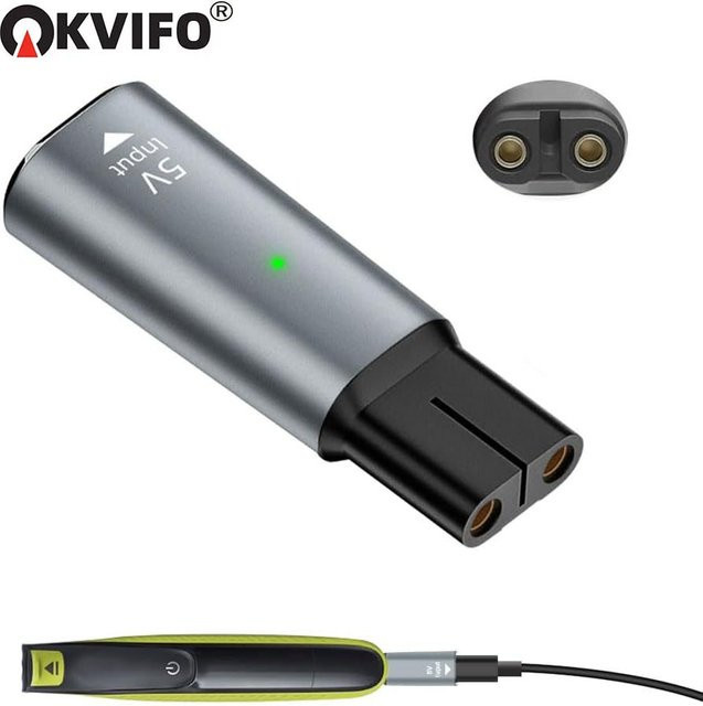 KVIFO Typ-C Rasierer-Adapter Ladegerät 5V in Silber für Philips OneBlade QP2724 QP2834 QP1424 QP1924 QP4631 Bartschneider - Bild 1