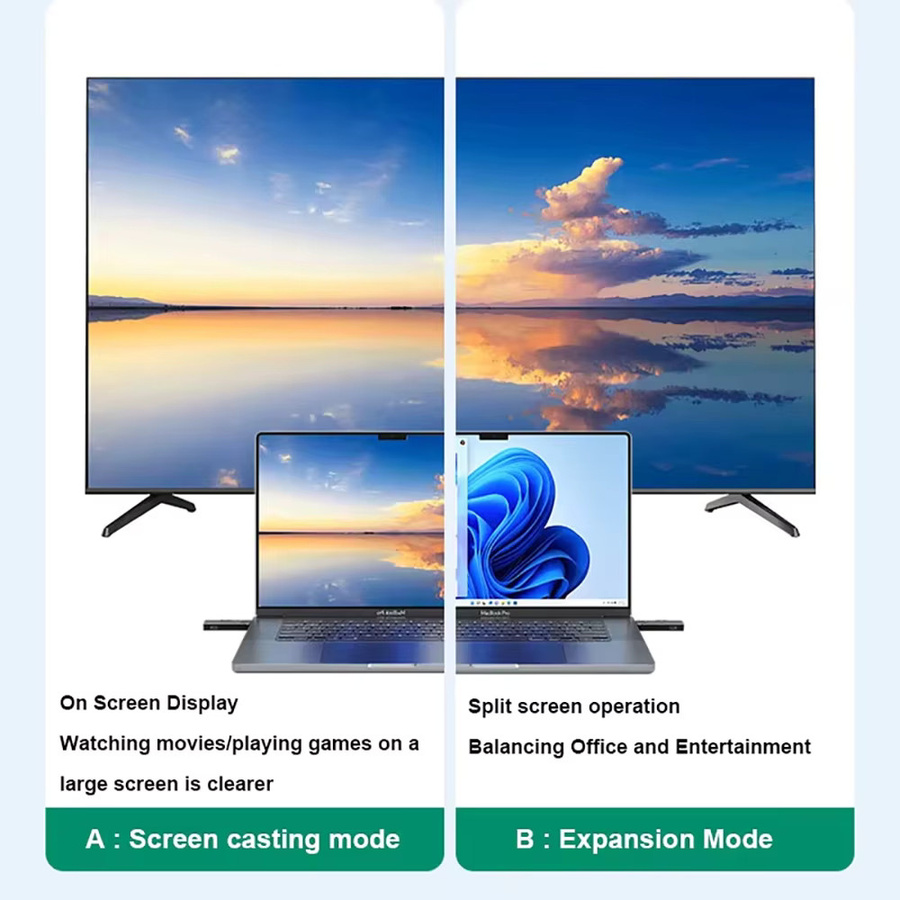 Kebidumei Kabelloser HDMI Video Sender und Empfänger Extender Adapter Dongle in Schwarz für TV, Monitor und Projektor - Bild 3