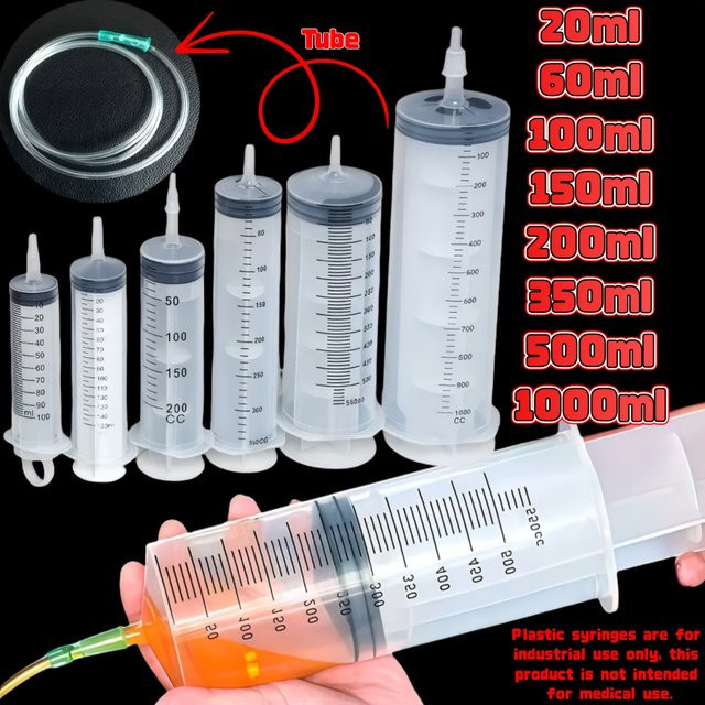 Langlebige Kunststoffspritzen in Transparent mit verschiedenen Füllmengen von 100 ml bis 1000 ml - Bild 1