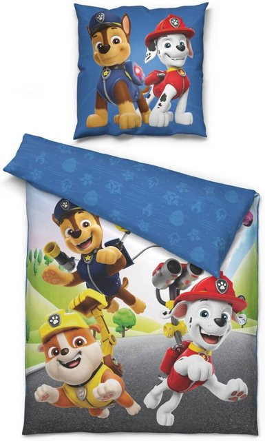Paw Patrol Microfaser Bettwäsche für Kinder Multicolor mit Kissenbezug und Reißverschluss, B/H: 135 x 200 cm und 80 x 80 cm - Bild 1