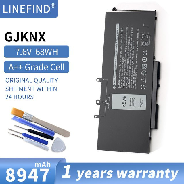 GJKNX Laptop-Akku für DELL Latitude E5480 5580 5490 5590 und Precision M3520 M3530 Serie, GD1JP, 7,6V, 68Wh, Schwarz - Bild 1