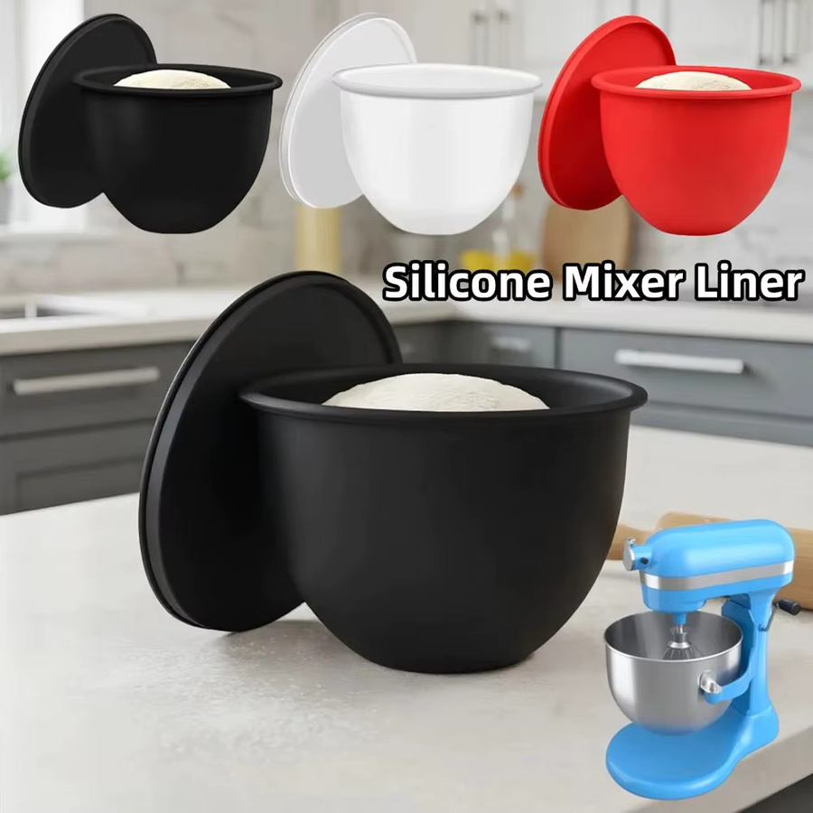 KitchenAid Silikon-Mischerschalen mit Deckel für 5-Qt-Mixer mit neigbarem Kopf, Rot, Rund - Bild 3