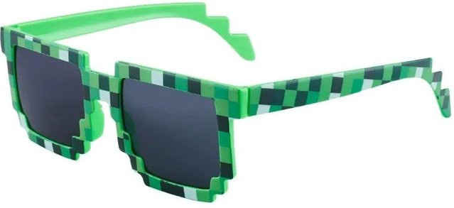 Yiran Health & Beauty Sonnenbrille Mosaik Karomuster, Box, Schwarz, Grün, Unisex, Vollrand, Oval, Kunststoff - Bild 1