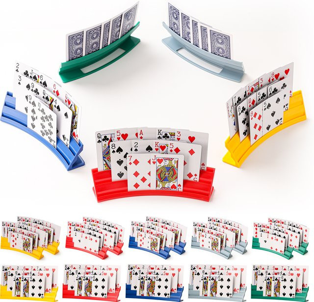Stapelbare Pokerkarten-Aufbewahrungsbox aus Kunststoff in Grün für Kinder und Erwachsene - Bild 1