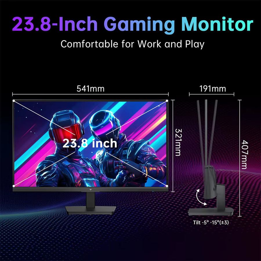 KTC H24B9S-2 Gaming-Monitor mit 144Hz, 23,8 Zoll FHD IPS-Display, 113% sRGB, Schwarz - Bild 4