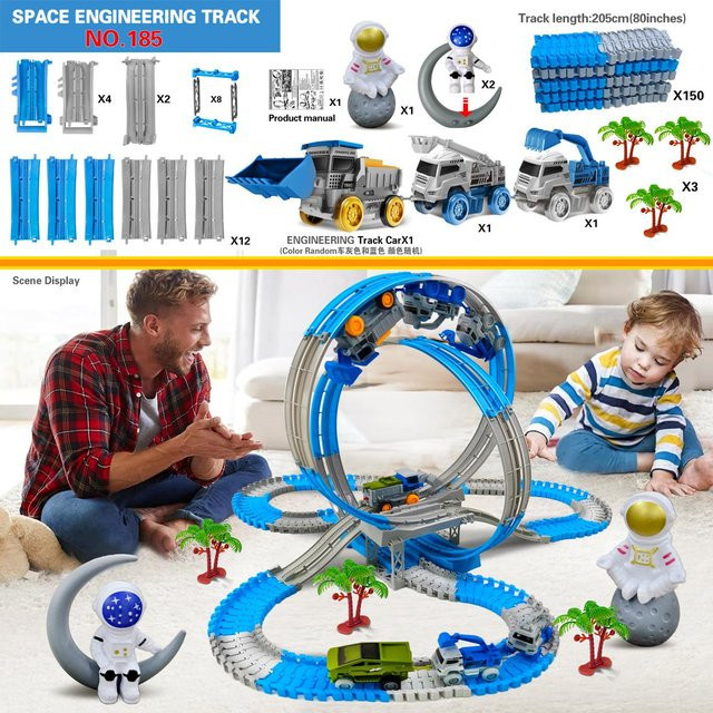 Linyi toy car Weltraum Anti-Schwerkraft Bagger Gleisbahn Spielzeug, ab 14 Jahre - Bild 1