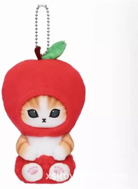 Mofusand Haifischkatze Obst- und Gemüse-Serie, Plüschtier Rucksack Schlüsselanhänger, ab 1 Jahr - Bild 1