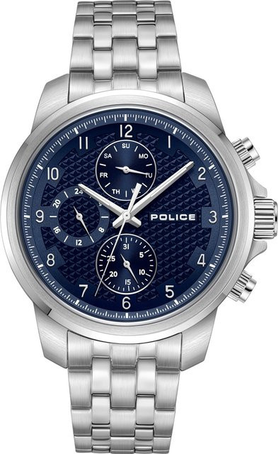 Police Herrenuhr, Quarz, Edelstahl, Blau, 44 mm, 5 ATM - Bild 1