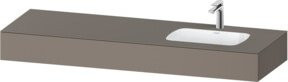 Duravit Qatego Einbauwaschtisch-Möbel-Set mit Waschbecken und Überlauf in Braun, B/T/H: 160 x 55 x 17 cm - Bild 1