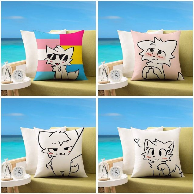 52TOYS B-boykisser Silly Cat Kissenbezug, quadratisch, Multicolour, B/B/B: 40 x 40 x 40 cm - Bild 1