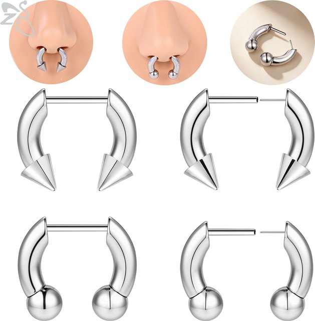Nasenring Edelstahl, Schwarz, Unisex, 8/10 mm - Bild 1