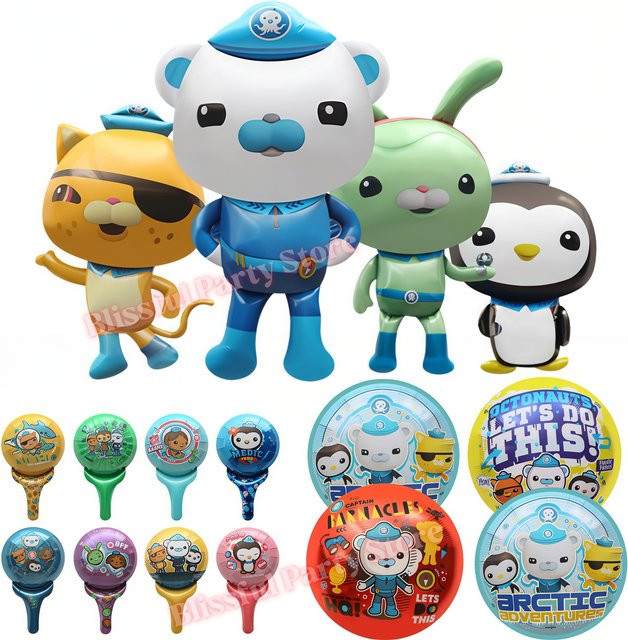 Potdemiel Octonauts Kinder Geburtstagsparty Dekoration Aluminiumfolienballons mit Kapitän, Pirat und Pinguin Peso in Mehrfarbig - Bild 1