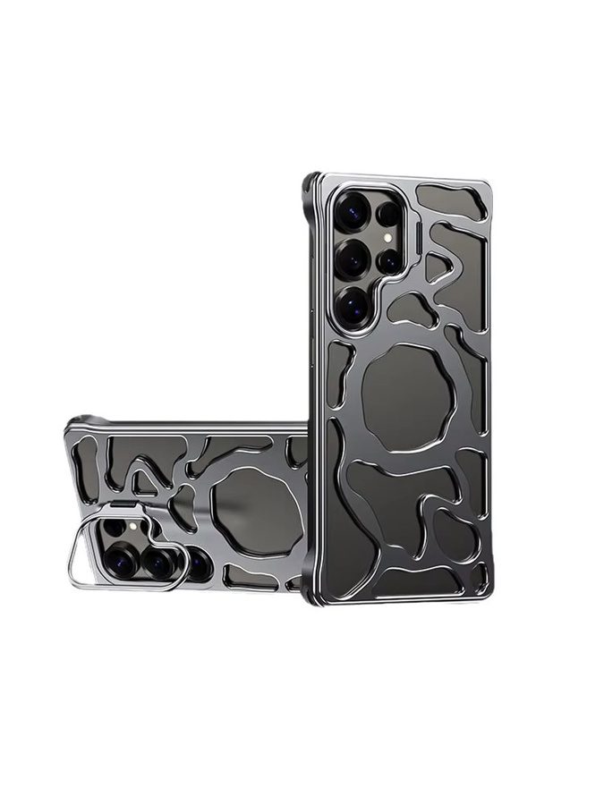 Xiangyun Magnetische Handyhülle aus Aluminiumlegierung mit unsichtbarem Objektivhalter für Samsung S26 S25 S24 S23 Ultra in Grau - Bild 4
