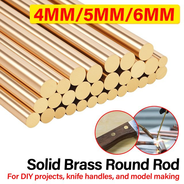 Massive Messing Kupfer Rundstäbe von combiubiu für DIY-Projekte und Modellbau, Durchmesser: 4 mm, 5 mm oder 6 mm - Bild 1