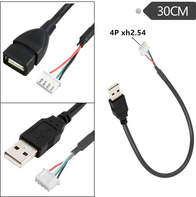 USB auf Dupont 4-poliges Datenkabel Schwarz, Länge: 30 cm - Bild 1