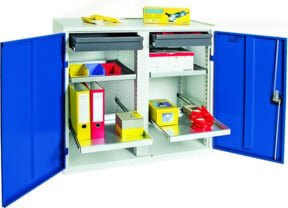 Stumpf Werkzeug- und Materialschrank 3000 aus Stahl in Grau und Anthrazit mit 2 Schubladen, 4 Wannen und abschließbaren Türen - Bild 1