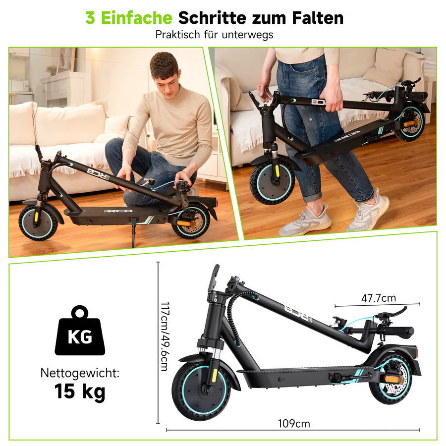 RCB KIDS Elektroroller für Erwachsene, klappbar, APP Steuerung - Bild 8