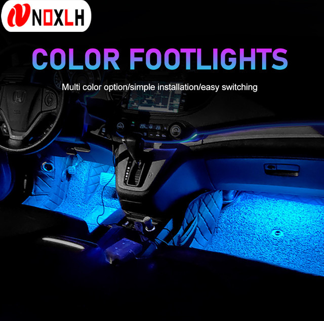 NOXLH LED Auto Innenbeleuchtung mit USB-Anschluss, RGB Atmosphäre-Licht in Schwarz für dein Fahrzeug-Zubehör - Bild 1