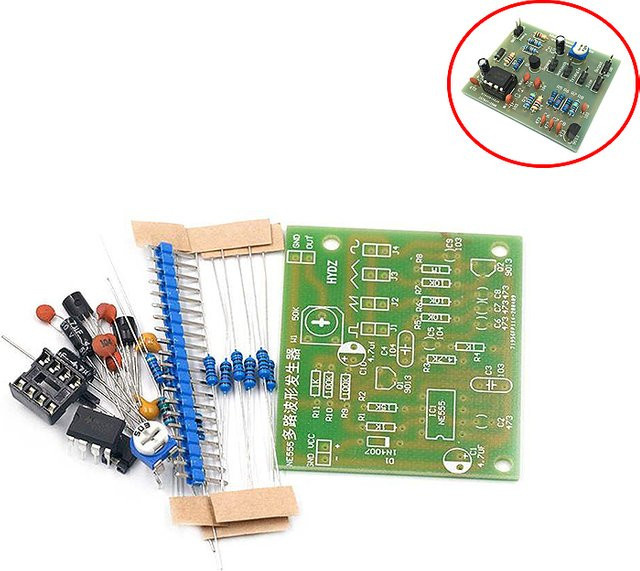 Si Tai&SH DC6-12V NE555 Impulsgenerator Modul als DIY-Kit für Sinus, Dreieck und Rechteck Wellenformen in Grün - Bild 1