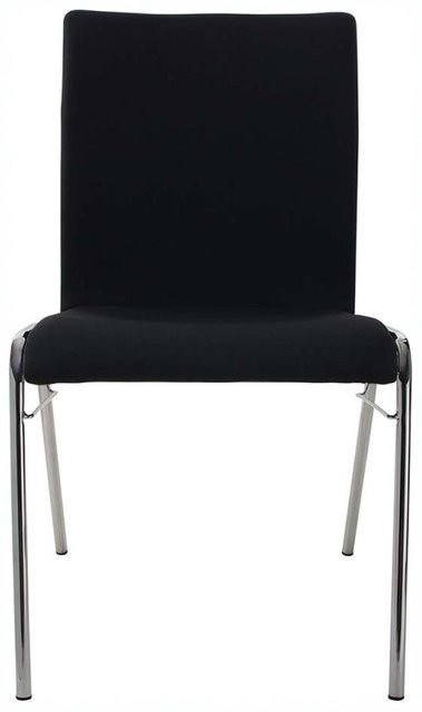 BMV Besucherstuhl A45 aus Buche mit schwarzem Vollpolster und verchromtem Gestell in Silber, B/T/H: 50 x 54 x 86 cm - Bild 1