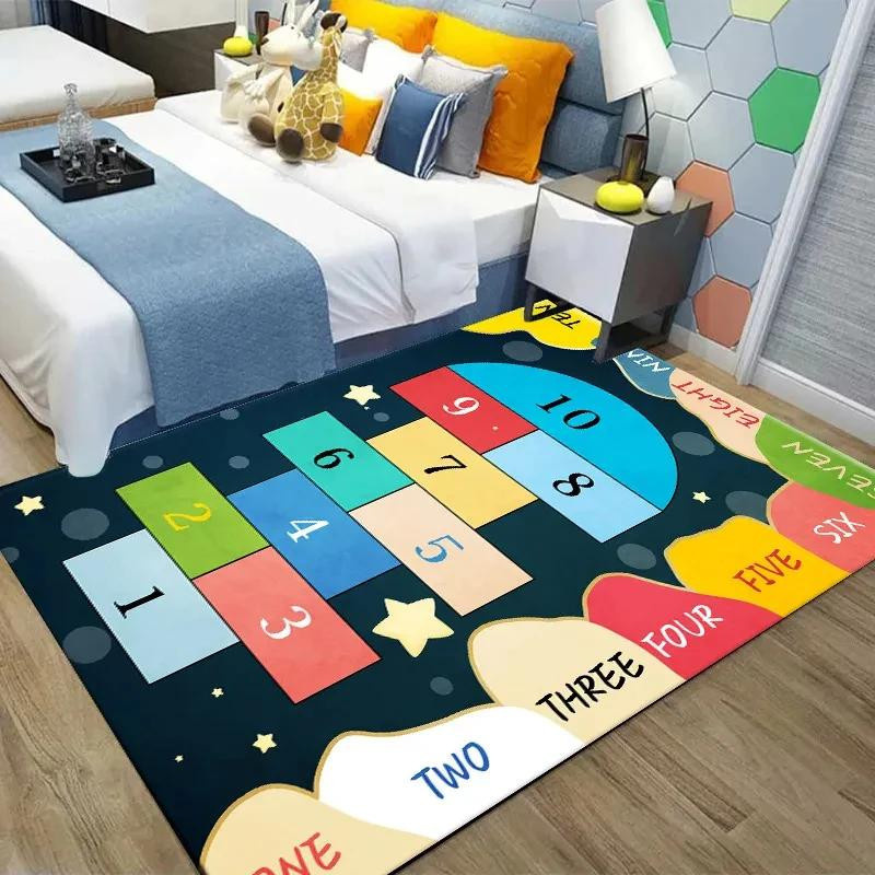 JGJG Pädagogischer Hüpfzahlen Teppich für Kinder, Rutschfeste Bodenmatte aus Polyester, Mehrfarbig, Breite: 40 cm, Tiefe: 60 cm - Bild 2