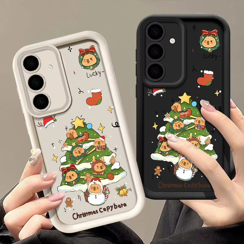 MOESOE Handyhülle mit Cartoon Weihnachtsbaum für Samsung Galaxy S25 S24 S23 S22 Ultra Plus S24 FE A56 A17 A16 A15 A55 A54 5G in Pink - Bild 2