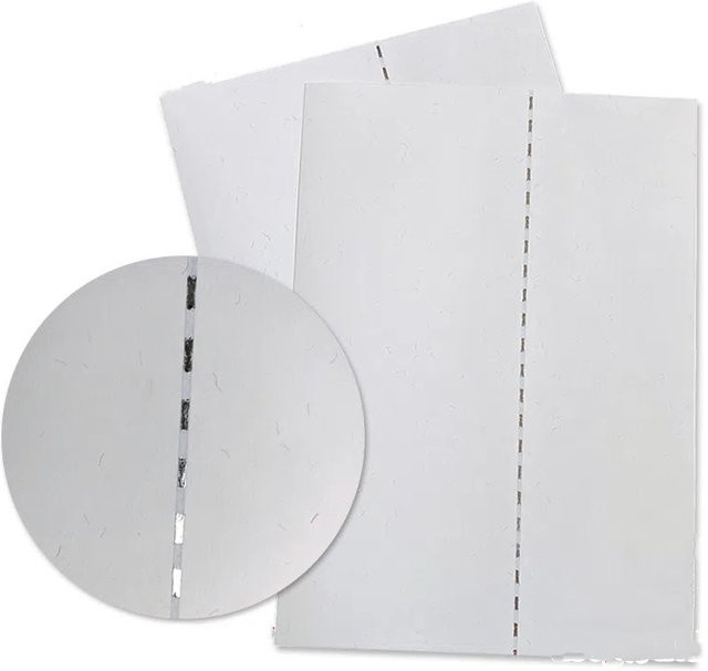 Fälschungssicheres bedruckbares Sicherheitsdruckpapier mit Metalldraht und Sicherheitslinie in Weiß, Format A4 - Bild 1
