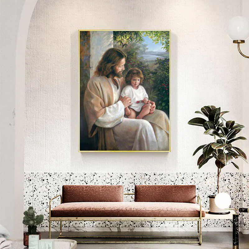 FIYO 5D Diamantgemälde Religion zum Selbermachen, mehrfarbige Diamantstickerei, B/H: 20 x 30 cm - Bild 2