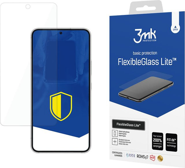 3MK FlexibleGlass Lite Hybrid Schutzfolie für Samsung Galaxy S22 5G S901, transparent, 6H Härtegrad - Bild 1