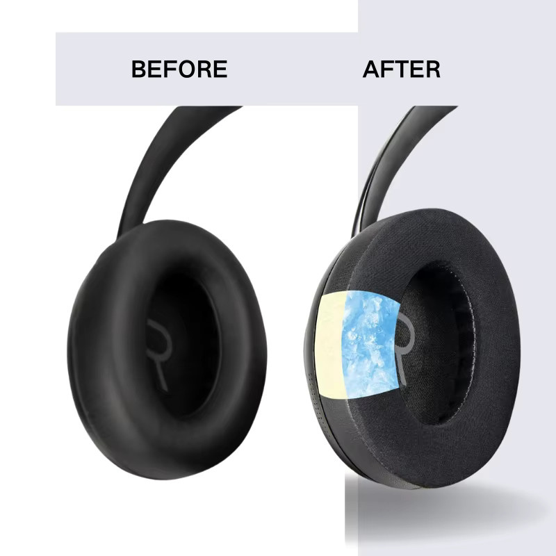 Bose 700 NC700 Ersatz-Ohrpolster aus weichem Leder in Schwarz mit zusätzlichem Kühlgel und erhöhter Dicke - Bild 2