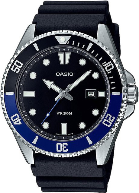 Casio Armbanduhr, Quarz, Edelstahl, 44 mm, Schwarz, Herren - Bild 1
