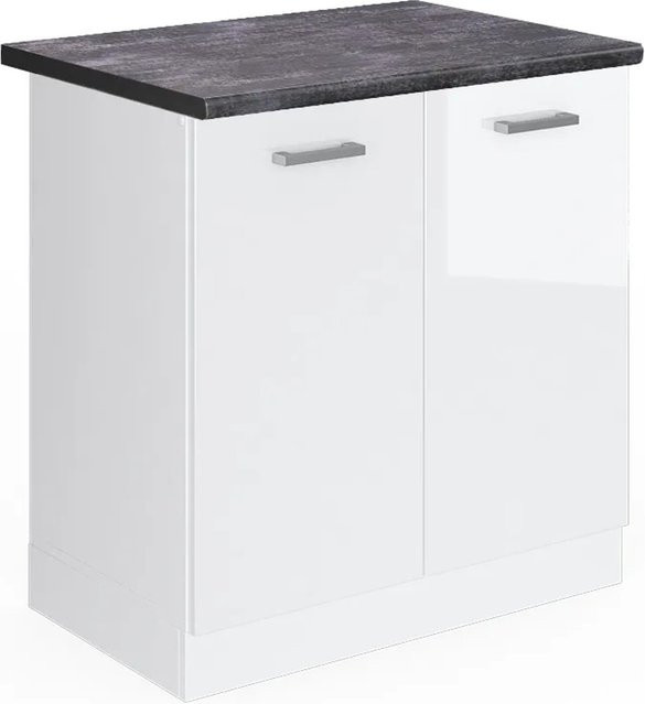 Vicco Spülenunterschrank R-Line Weiß Hochglanz/Anthrazit B: 80 cm, T: 60 cm, H: 76,7 cm - Bild 1