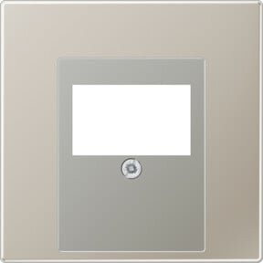 Jung Abdeckung für TAE-Dose ES 2969 T in Silber Edelstahl und Beige - Bild 1