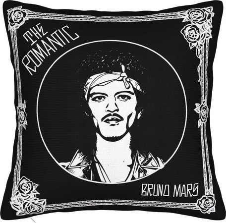 Bruno Mars The Romantic Tour 2026 Kissenbezug aus Polyester mit Reißverschluss, Breite: 30 cm, Höhe: 30 cm