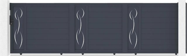 Casanoov Schiebetor Life aus Aluminium in Grau mit Ranger C300 Motorisierung, B/H: 500 x 140 cm - Bild 1