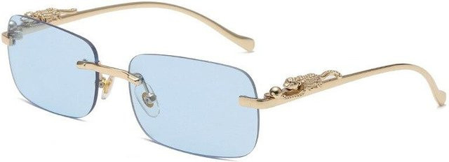 Starwish Sonnenbrille, randlos, rechteckig, Metall, blue, Unisex - Bild 1