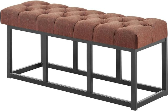DELUKE Sitzbank MEXICO Polsterbank aus Stoff in Braun, B/T/H: 100 x 38 x 46 cm - Bild 1