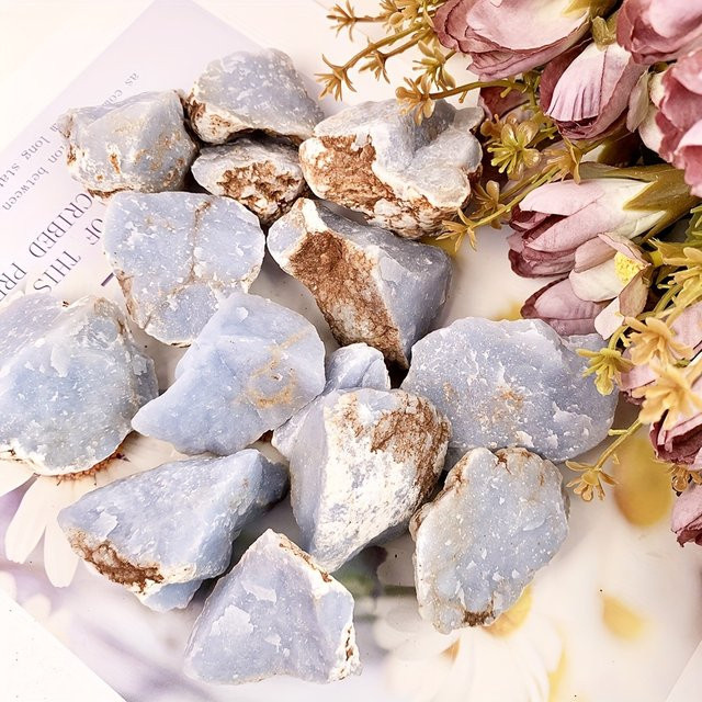 CrystalHola Angelit-Rohstein in Blau, 100 g natürliche Mineralkristalle zur Dekoration - Bild 1