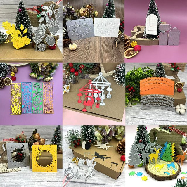 Metall-Stanzformen-Set mit Pflanzen- und Tierkarussell-Motiven für DIY Scrapbooking, Kartenherstellung und Prägung - Bild 1