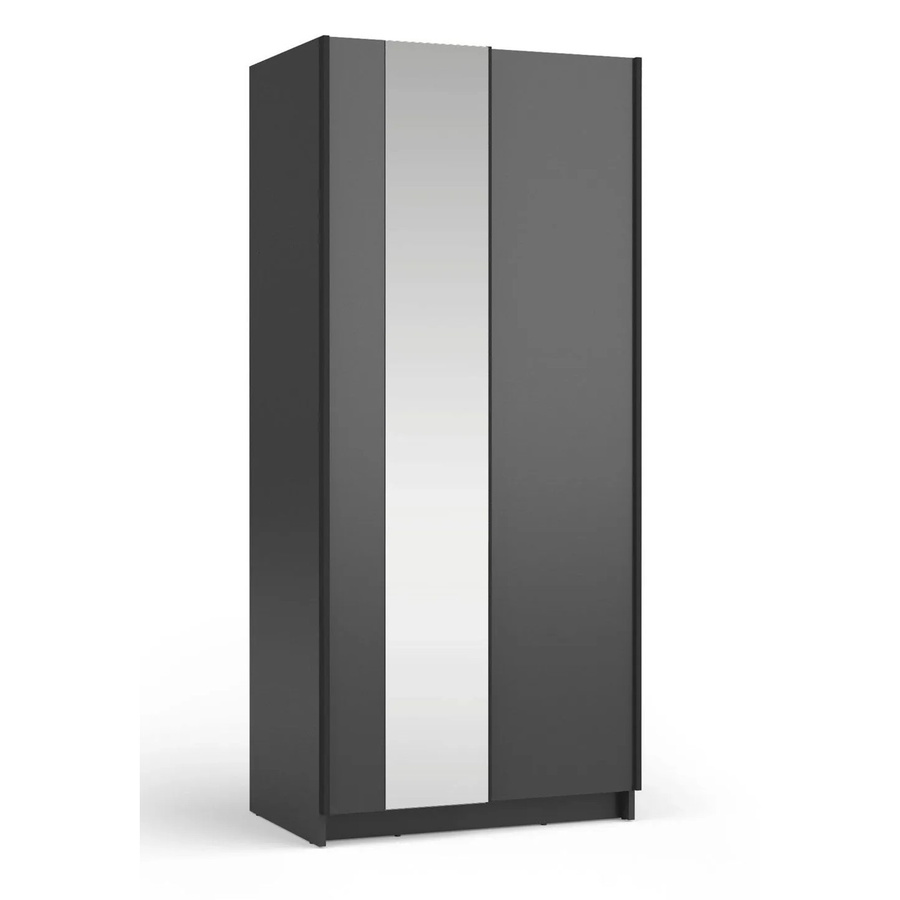 Schwebetürenschrank Sofia von Feldmann-Wohnen in Schwarz mit modernem Design, B/T/H: 80 x 54 x 182 cm - Bild 2