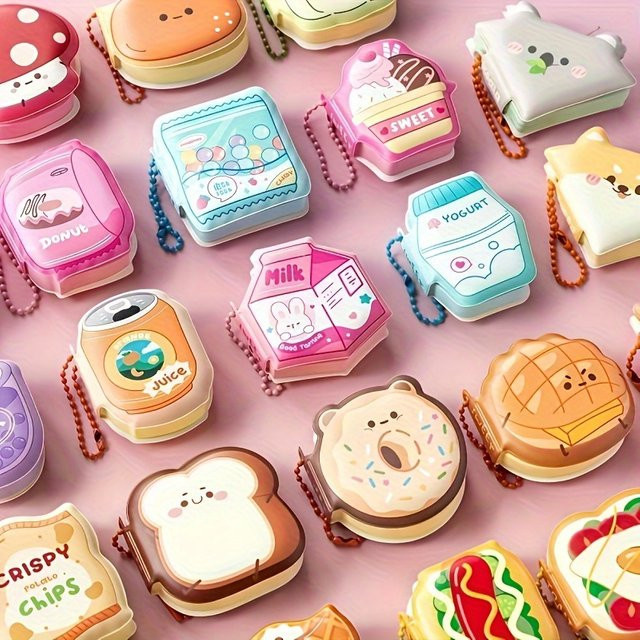 4-teiliges Set Mini-Notizbücher mit buntem Softcover und Dessert-Illustrationen in Mehrfarbig - Bild 1