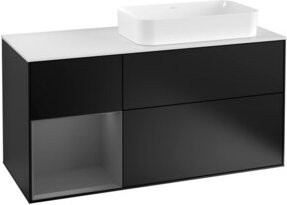 V&B Waschtischunterschrank Finion mit Wandbeleuchtung, Blau lackiert, Breite: 120 cm, Tiefe: 50,1 cm, Höhe: 50,1 cm - Bild 1