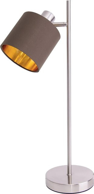 Näve Tischleuchte Maron in Braun mit Textilschirm, Höhe: 51 cm, Breite: 18 cm, Tiefe: 12 cm - Bild 1
