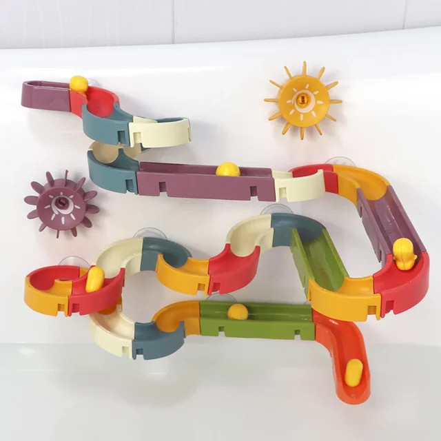 CONUSEA Baby-Badespielzeug Murmelbahn Montage Rutsche, Bunt / Mehrfarbig - Bild 1