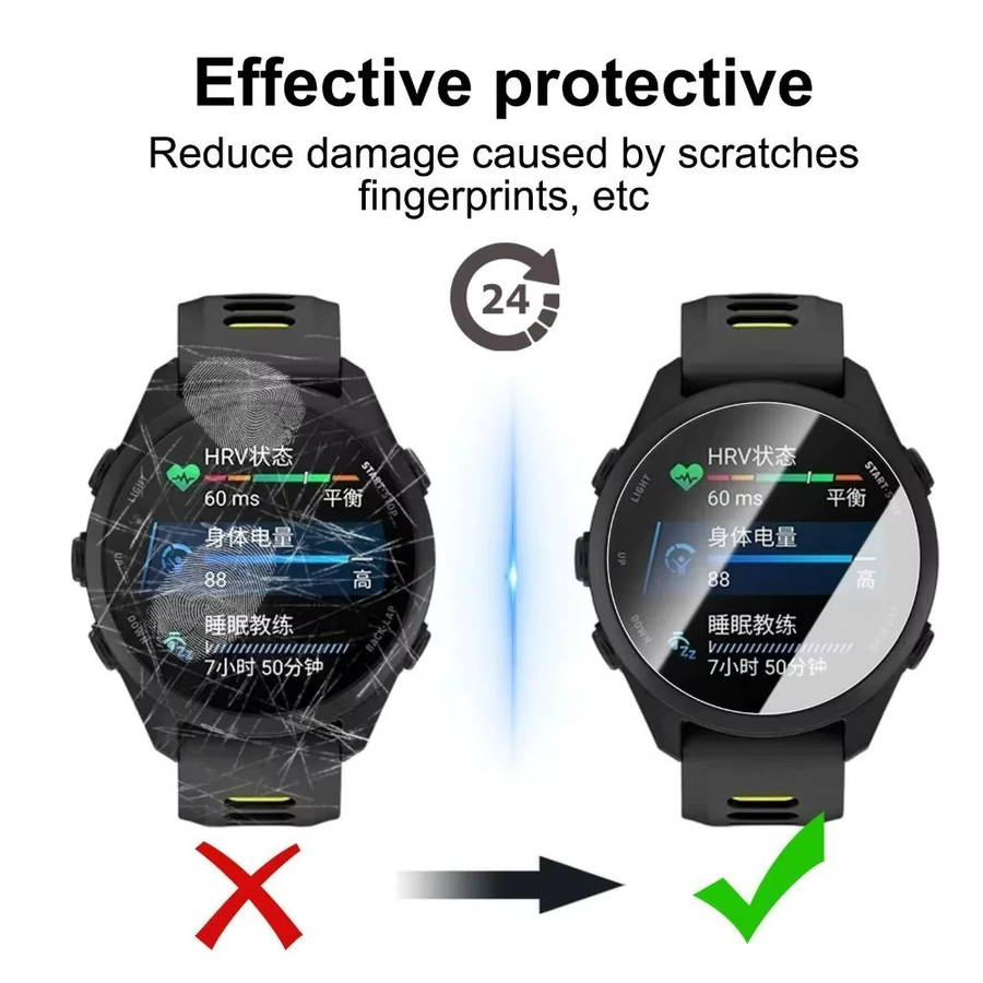 Premium Displayschutzfolie aus gehärtetem Glas für Garmin Forerunner 170, 170 Music und 70, transparent, inklusive Auto-Alignment-Installationskit - Bild 5