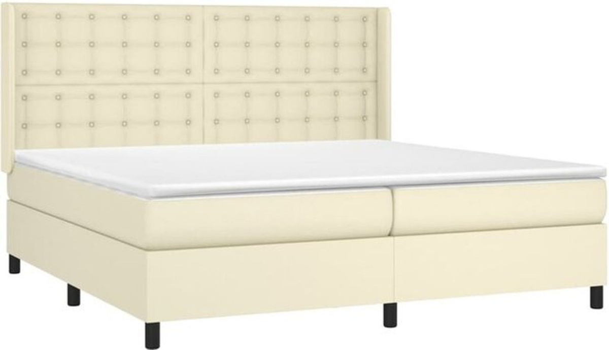 vidaxl Boxspringbett mit Matratze in Beige aus Kunstleder und Holzwerkstoff B/T/H: 200 x 200 x 31 cm - Bild 1