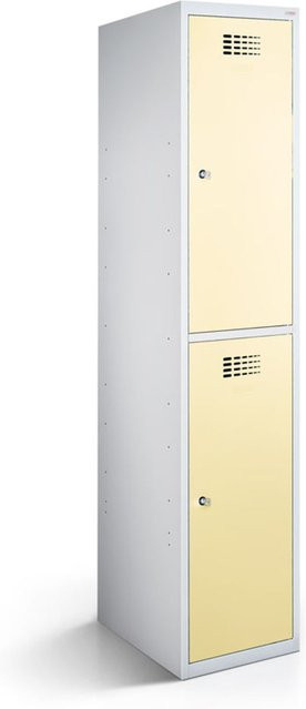 rotstahl Garderobenspind mit 2 Türen in Beige, B/T/H: 30 x 50 x 180 cm - Bild 1